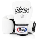 Fairtex BGV1 Muay Thai Boxing Training Sparring Gloves (White, 12 oz)