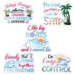 5pcs Cruise Door Magnets Signs, 5 Styles Large Cruise Ship Door Magnets Reusable Cruise Door Magnetic Decorations Cruise Ship Door Decorations for Cruise, Ship, Car, Refrigerator