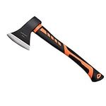 glorousamc Chopping Axe, 15” Camping Outdoor Hatchet for Wood Splitting and Kindling, Forged Carbon Steel Heat Treated Hand Maul Tool(A)