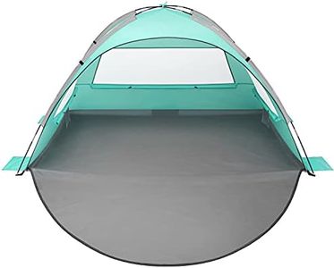 Oileus Beach Tent 2-3 Person Portable Sun Shade Shelter UV Protection, Extended Floor Ventilating Mesh Roll Up Windows Carrying Bag Stakes 6 Sand Pockets Fishing Hiking Camping, Light Green