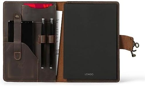 Londo Genuine Leather Portfolio with Notepad and Snap Closure (Large with Lock, Brown)