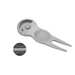 VGEBY1 Golf Divot Tool, Metal Golf Repair Pitch Fork Green Repair Tool with Golf Ball Marker(B)