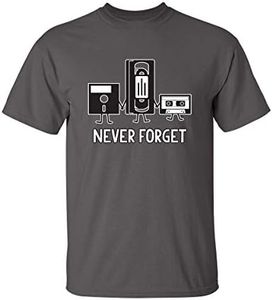 Never Forget Funny Retro Father Day Gifts Music Mens Novelty Funny T Shirt 3XL Charcoal