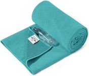 Heathyoga Yoga Mat Towel Non Slip for Hot Yoga Towel with Silicone Grip & Free Spray Bottle, 72"X26" Extra Large Microfiber Yoga Towel for Bikram, Pilates, Fitness (Teal)