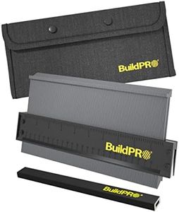 BuildPRO Contour Gauge 10 inch Professional Profile Duplicator with Metal Lock + Bag & Pencil Must Have DIY Hand Tool Best in Flooring: Wood Carpet Laminate Tiling Skirting Templating Cool Gift Men