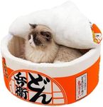 Linghe Cat Nest Instant Noodle Shape Cat House Cat Sofa Bed Cute and Comfortable Pet Cat House Detachable Multifunctional Soft Pet Bed Suitable for Small Cats and Dogs (L,Orange)