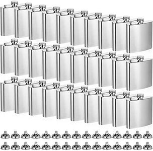 30 Pieces Hip Flasks Set Stainless Steel Liquor Flask with Funnel Metal Leak Proof Flask Pocket Whiskey Flasks for Men Women Bridesmaid Wedding Party Supplies (6 oz, Silver)