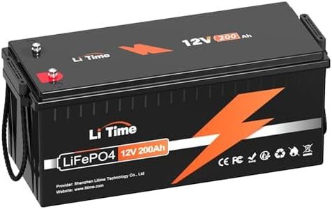 Litime 12V 200Ah LiFePO4 Battery, Built-in 100A BMS, Max. 2.56kWh Energy, up to 15000 Cycles, Lithium Iron Phosphate Battery Perfect for RV, Solar, Trolling Motor, Home Energy Storage, Off-Grid