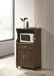 DeckUp Apollo Engineered Wood Microwave Cart and Kitchen Cabinet (Walnut, Matte Finish)