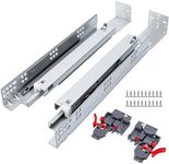 LONTAN 6 Pairs Undermount Soft Close Drawer Slides 18 Inch Full Extension Drawer Glides with 3D Adjustable Lock Device and Rear Mounting Brackets,Concealed Bottom Mount Rails 100 LB Capacity