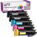 Limeink Compatible Toner Cartridge Replacement for Dell H625cdw Toner H825cdw for Dell Toner S2825cdn High Yield Laser Toner Cartridges For H625 H825 s2825 Ink 5 Pack 2 Black 1 Cyan 1 Yellow 1 Magenta