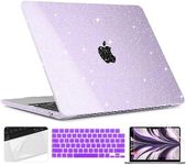 TWOLSKOO for M3 MacBook Air 13.6 Inch Case 2022 2023 2024 Release A2681 M2 A3113, Glitter Bling Hard Shell Cover with Trackpad Film & Keyboard Cover & Screen Film for MacBook Air 13.6", Star Purple