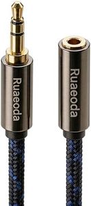 Ruaeoda 100 ft Double Shielded Long Headphone Extension Cable - 3.5mm Male to Female