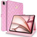 Changjia iPad Air 4th Gen 10.9 Inch 2020/ iPad Pro 11 Inch 2020 & 2018 Case, Crown Bling Diamond PU Leather Smart Auto Sleep/Wake Shockproof for Apple iPad Air 4/iPad Pro 11-in.2020&2018 (Pink)