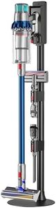 PEGZONE Vacuum Cleaner Stand, Compatible with Dyson Gen5 V15 V12 V11 V10 V8 V7 V6, Vacuum Holder with 2 Removable Accessory Clips, Cordless Vacuum Attachment Organizer with Built-in Cable Slot, Black