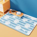 Dog Food Mat, Absorbent Dog Mat for Food and Water Bowl, Super Absorbent Quick Drying Pet Food Mat, Dog Cat Placemats for Food and Water(Blue，40 * 60cm)