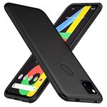 SmartPoint Silicon Candy with Anti Dust Plugs Shockproof Slim Back Cover Case for Google Pixel 4a - Black