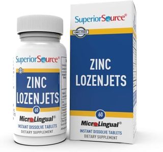 Superior Source Zinc Lozenjets, Zinc (5 mg), Vitamin C (15 mg), Under The Tongue Quick Dissolve Sublingual Tablets, 60 Ct, Supports a Healthy Immune System, Thyroid & Reproductive Health, Non-GMO