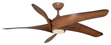 Minka-Aire F905L-DK, Artemis XL5 LED Distressed Koa 62" Ceiling Fan with Light & Remote Control