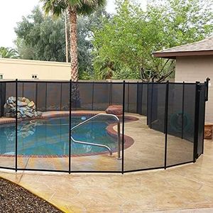 VINGLI Pool Fence 4Ft x 60Ft Swimming Pool Fence in Ground Pool Safety Fencing, Black