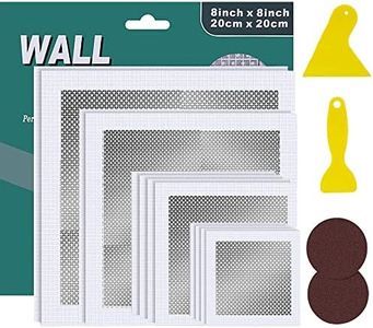 16 PCS Drywall Repair Kit, Aluminum Wall Repair Patch Kit, Self -Adhesive Ceiling Repair- 2”x2” (4) 4”x4” (4) 6”x6” (2) 8”x8” (2) Putty Knife (2) Sanding Pad (2), Dry Wall Hole Repair Patch