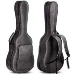 CAHAYA Guitar Case Acoustic Hardshell Waterproof 0.8in Thick Padding PU with 3 Pockets and Storage Box Inside Hard Guitar Case for 40 41 inch Acoustic Guitar CY0235