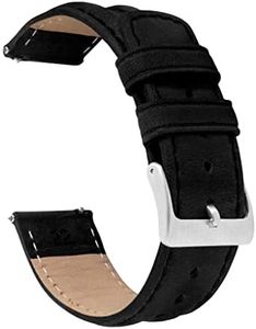BARTON WATCH BANDS, 24mm Black - Classic Horween Leather Watch Bands - Quick Release - Choose Strap Color & Width