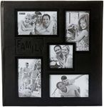 Pioneer Photo Albums Collage Frame Embossed inches Family inches Sewn Leatherette Cover 240 Pocket Photo Album, Black,