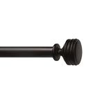 Exclusive Home Curtains Duke Curtain Rod and Finial Set, 36" to 72", Matte Bronze