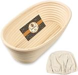 Sondiko Oval Bread Proofing Basket, Handmade Sourdough Bread Baking Supplies, Banneton Bread Proofing Basket Brotform with Proofing Cloth Liner for Sourdough Bread, Baking(9.6 x 6 x 3 inches)