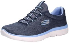 Skechers Womens Summits Artistry Chic Sneaker, Navy Mesh Blue Trim, 6 UK