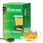 Fearless Pure & Original Green Tea Bags 25 pcs | 100% Whole Leaves | Latest Safe Pyramid Tea Bags | Can Be Brewed Twice | Natural & Organic Flavour | Pure & Light Taste | Easy Way To Lose Weight