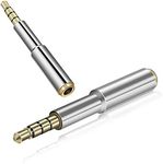 Josi Minea 3.5mm Audio Jack Extender Headphone Adapter with Gold Plated 4-Pole 3.5mm Connectors (3 Ring Jack) for Apple iPhone 6 / 6 Plus / 5S / 5C / 5 4S, iPad Air / Mini, Samsung Galaxy S6 / S5 / S4 / S3, Note 4 / 3 Nexus 4, HTC One, Nokia Lumia & most other Smartphones & Tablets