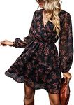 CUPSHE Women Autumn Floral Chiffon 