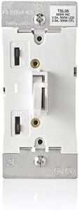 Leviton Toggle Slide Dimmer Switch for Dimmable LED, Halogen and Incandescent Bulbs, TSL06-1LW, White