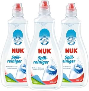 NUK Liquide nettoyant pour biberons - 500 ml - Idéal pour le nettoyage des biberons, tétines et accessoires - Sans parfum - pH neutre - 3 unités