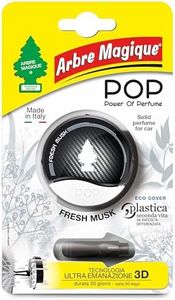 Arbre Magique Pop Désodorisant de Voiture Solide, Fragrance musc Frais, Parfum Doux et Frais, durée jusqu'à 30 Jours, Design Italien, 1 pièce