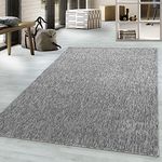 viceroy bedding NIZZA Modern Rugs Living Room Carpet Mat For Bedroom Large Area Rug Hallway Kitchen Extra Large Size Short Pile Flat Weave (80cm x 150cm (2.6ft x 5ft), Light Grey)