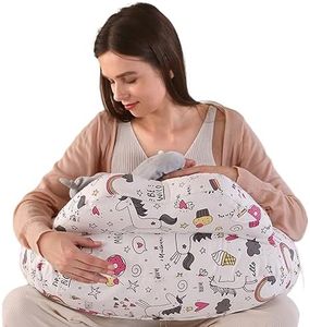 BATTOP Nursing Pillow for Breastfeeding,with Removable Covers,PlusSize Breastfeeding Pillows for Mom,Bottle Feeding,Extra Pillow on Top for More Support for Mom Baby