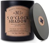 Manly Indulgence 5 O'Clock Shadow Scented Candle for Men 16.5 oz - Oakmoss, Musk & Fresh Air - 2 Wicks & 2X Intense Fragrance - Up to 60 Hour Burn - Soy Blend Wax, USA Poured - Classic+ Collection