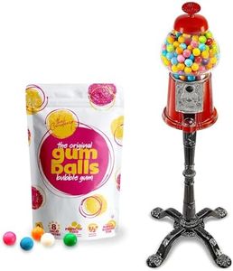 The Candery Gumball Machine - 15 Inch Candy Dispenser with Stand Durable Aluminum Frame- Includes 2lbs Bag of Gumballs for Gumball Machine - 2lb Bag - 0.62 Inch Gumballs - Kosher