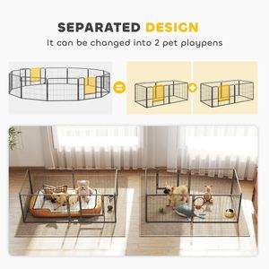 PawHut 12-Panel Dog Playpen, 60cm – Indoor/Outdoor Pet Fence