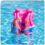TRADY Kids Swim Vest Jacket for 2–6 Years, Inflatable Float Jacket with Adjustable Safety Buckles, Lightweight Swimming Life Jacket for Boys & Girls Pool Beach Use