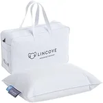 Lincove Microgel Travel Pillow - Global Recycled Standard Certified - Plush and Cozy Luxury Pillow to Support Head, Neck, While Sleeping on Airplanes, Cars, Hotels & Home - 12"x16"