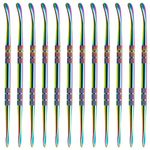 Harskiyer 12pcs Wax Carving Tools, 4.75 Inch Stainless Steel Double-Ended Sculpting Spoon Tool Clay Sculpting Tools Wax Carving Sculpting Tools (Rainbow)