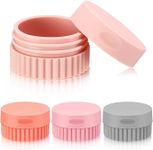 WEZCHUGHAOL Leakproof Travel Size Silicone Cream Jars - 4 Pcs Toiletry Containers for Cosmetic, Body, Hand, and Skin Creams - 0.68 oz Capacity with Secure Lid - Essential Travel Accessories (pink)