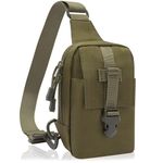 ITHWIU Tactical Sling Bag Military Backpack for Hiking, Hunting, Outdoor Sports Tackle Chest Molle Military Crossbody Travel Bag,Army Green