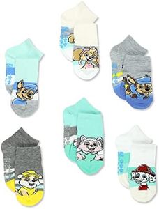 Nickelodeon Paw Patrol Pups Boys Toddler 6 Pack Gripper Quarter Socks (Small (4-6), Blue)