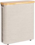 StorageWorks Extra Large Toilet Paper Storage Basket, Papers Container with Bamboo Lid, Toilets Holder for Up to 15 Mega or 20 Regular Size Rolls, Organizer for Bathroom, Light Khaki, 1 Pack