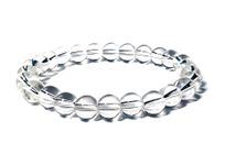 ishaSpirituals Clear Quartz Crystal Bracelet Original Certified for men Natural Sphatik for women Natural Healing Stone Bracelet 8mm Bead size (Clear Quartz)